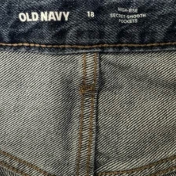 NWT Old Navy Women’s Size 18 Dark Blue A-Line Denim Skirt Front Slit Pockets - Picture 2 of 6